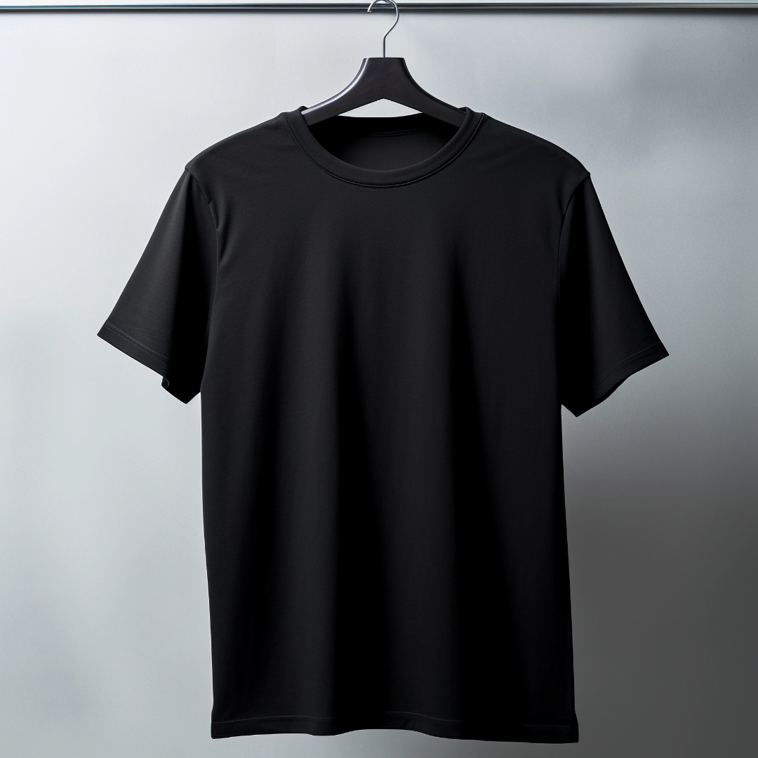 T Shirt Manga Corta Clásica Lisa Negra