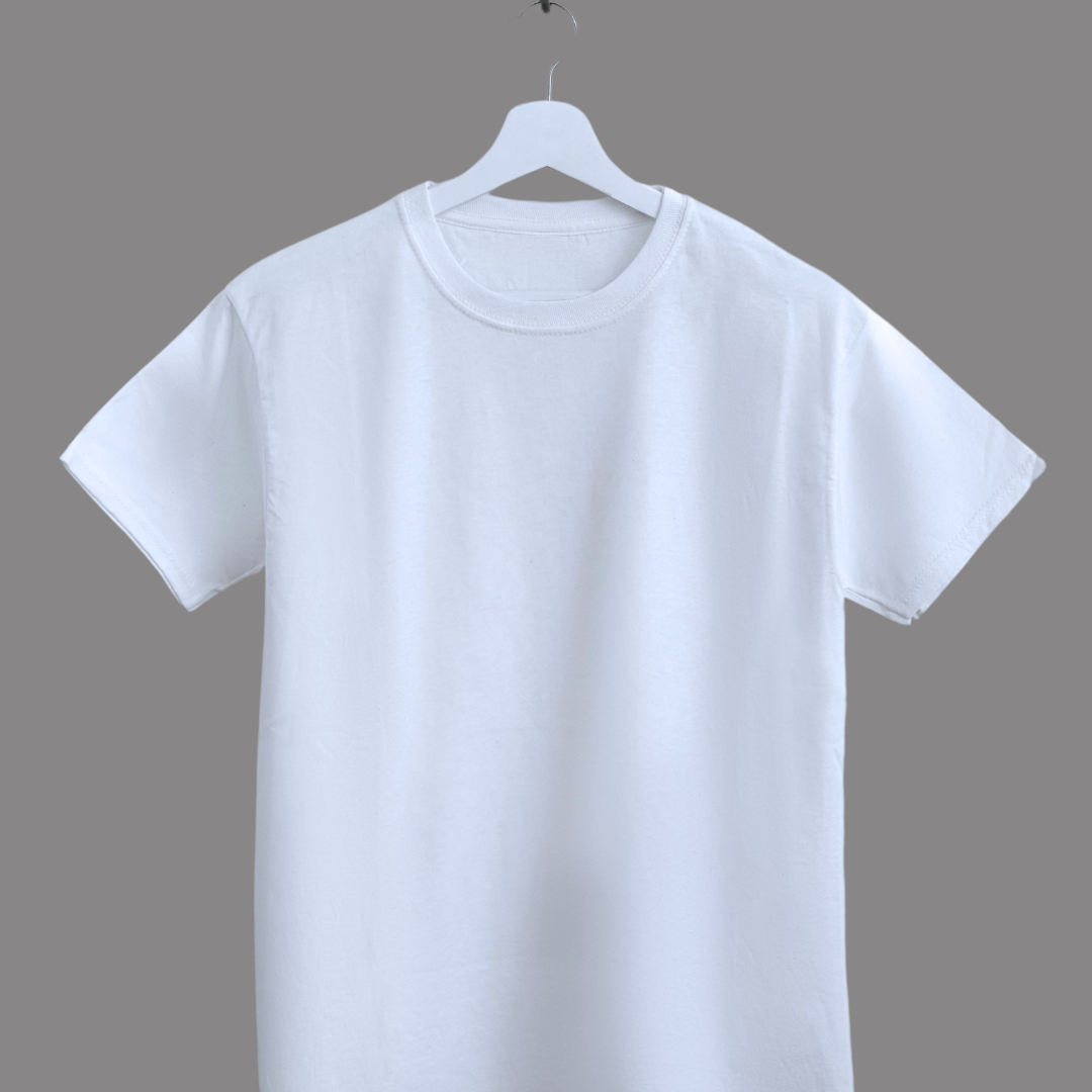 T Shirt Manga Corta Clásica Lisa Blanca