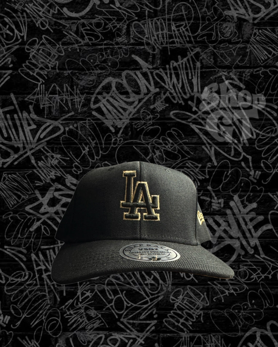 Gorra Curva LA negro y dorado