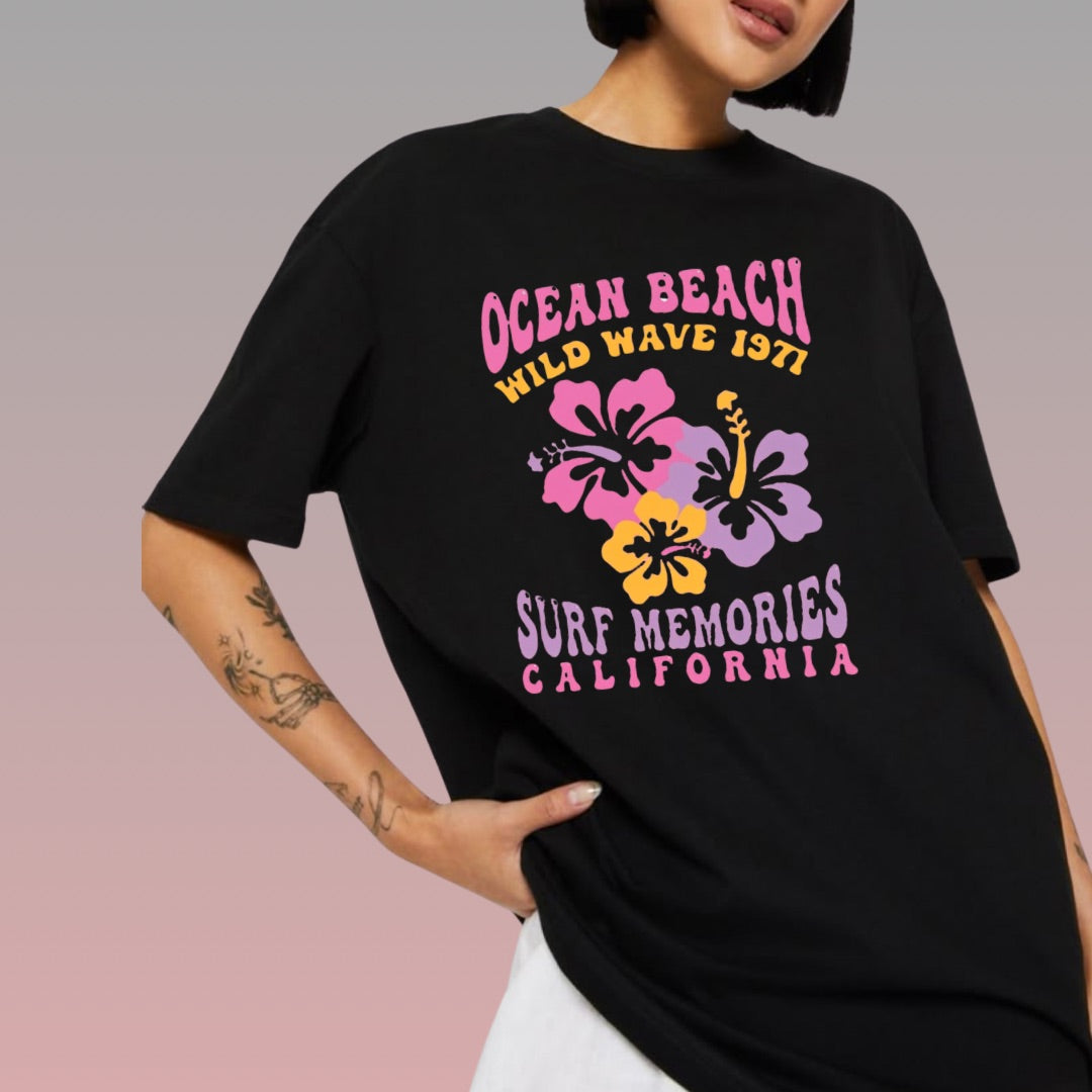 T Shirt Manga Corta De Mujer Ocean Beach