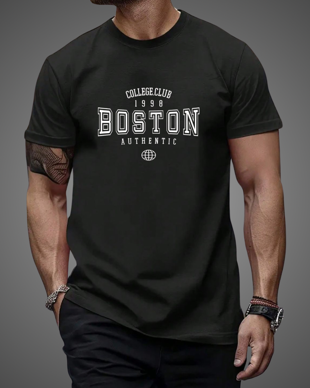 T Shirt Manga Corta California Boston Hombre