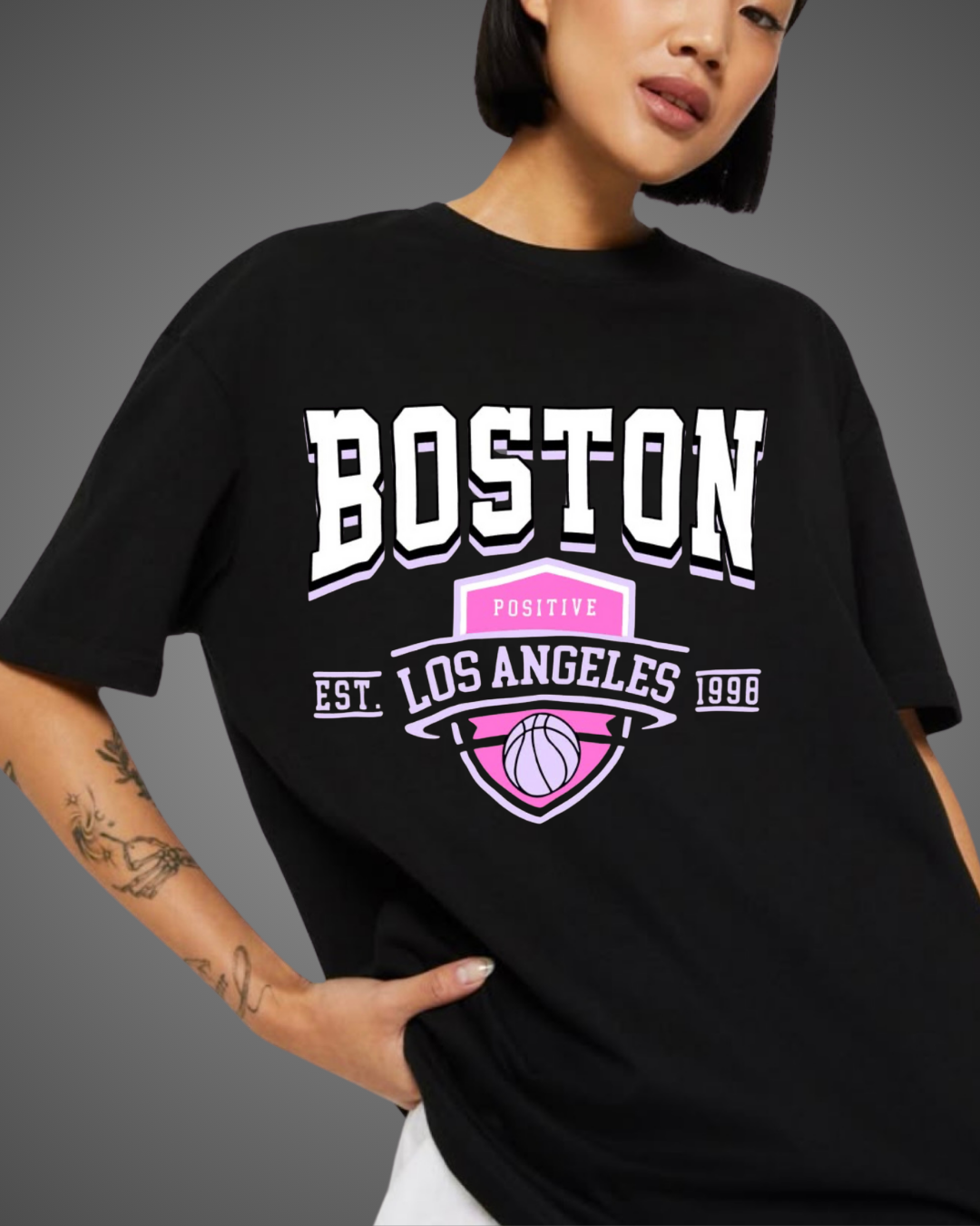 T Shirt Manga Corta Boston LA mujer