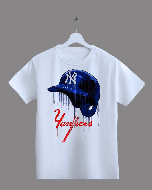 T Shirt Manga Corta Casco Azul NY Yankees