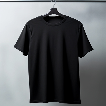 T Shirt Manga Corta Clásica Lisa Negra