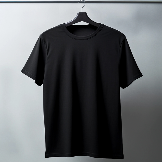 T Shirt Manga Corta Clásica Lisa Negra