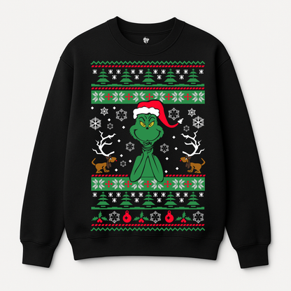 Hoodie Corte Oversize Odio la Navidad Grinch | Ugly Edition