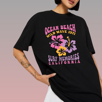 T Shirt Manga Corta De Mujer Ocean Beach