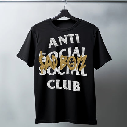 T Shirt Manga Corta Anti Social Club Sad Boyz Efecto Bordado
