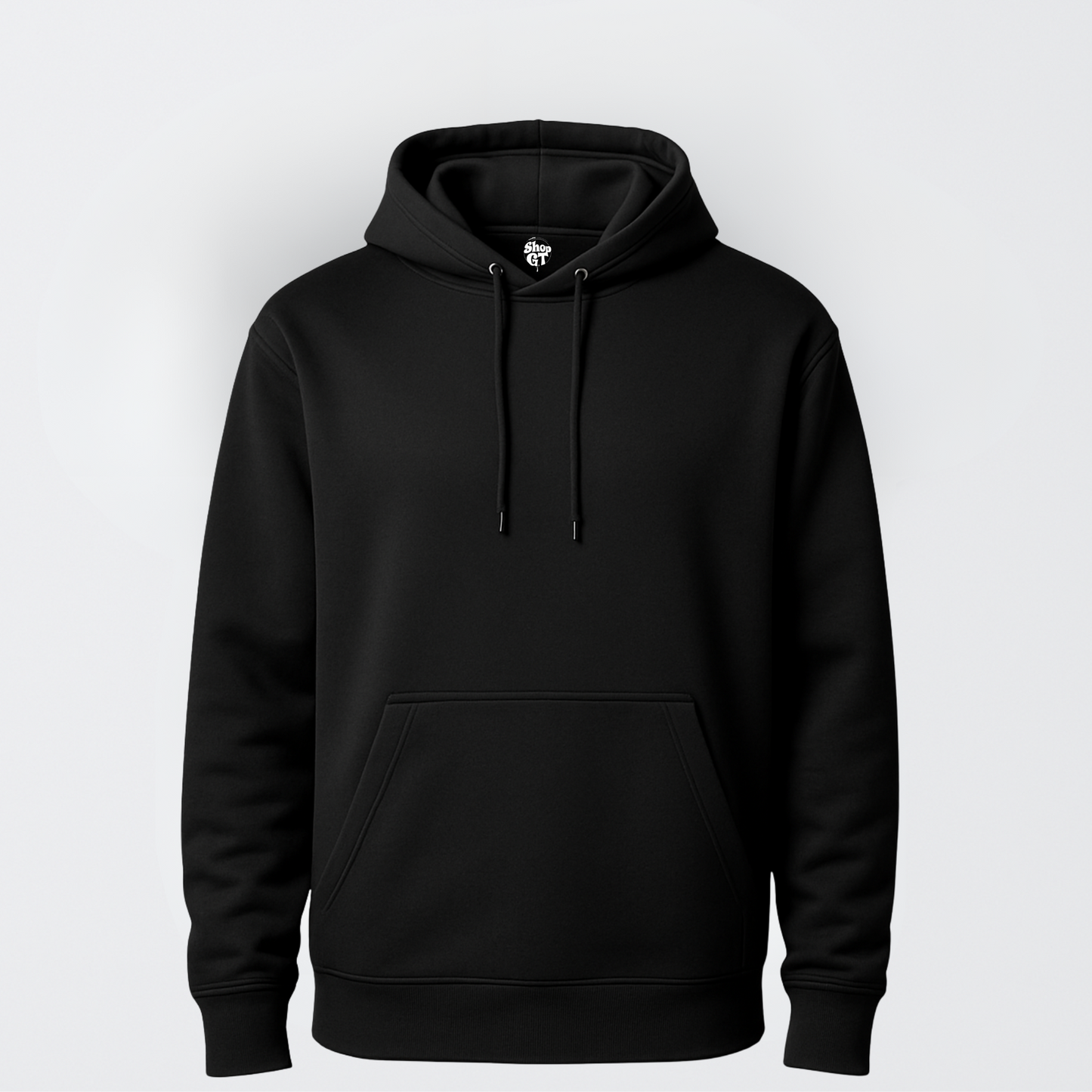 Hoodie de Algodón Liso Unisex Color Negro