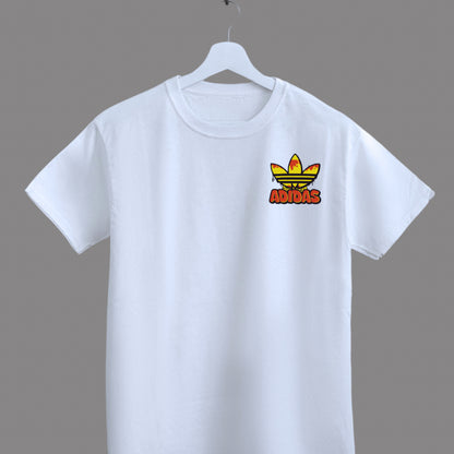 T Shirt Manga Corta Básica Adidas Logo Amarillo y Rojo / Blanco