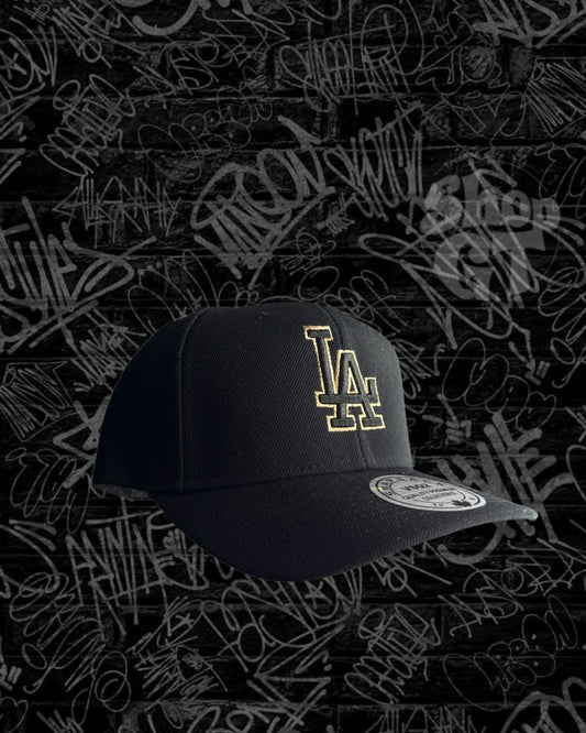 Gorra Curva LA negro y dorado