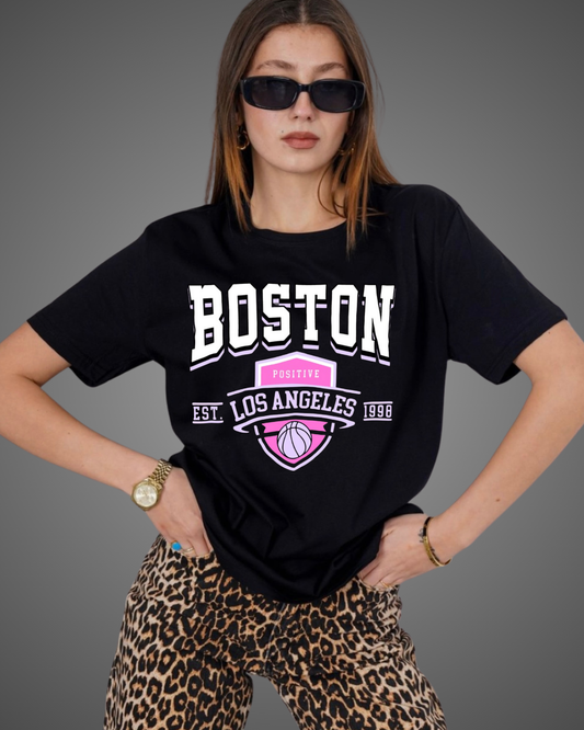 T Shirt Manga Corta Boston LA mujer
