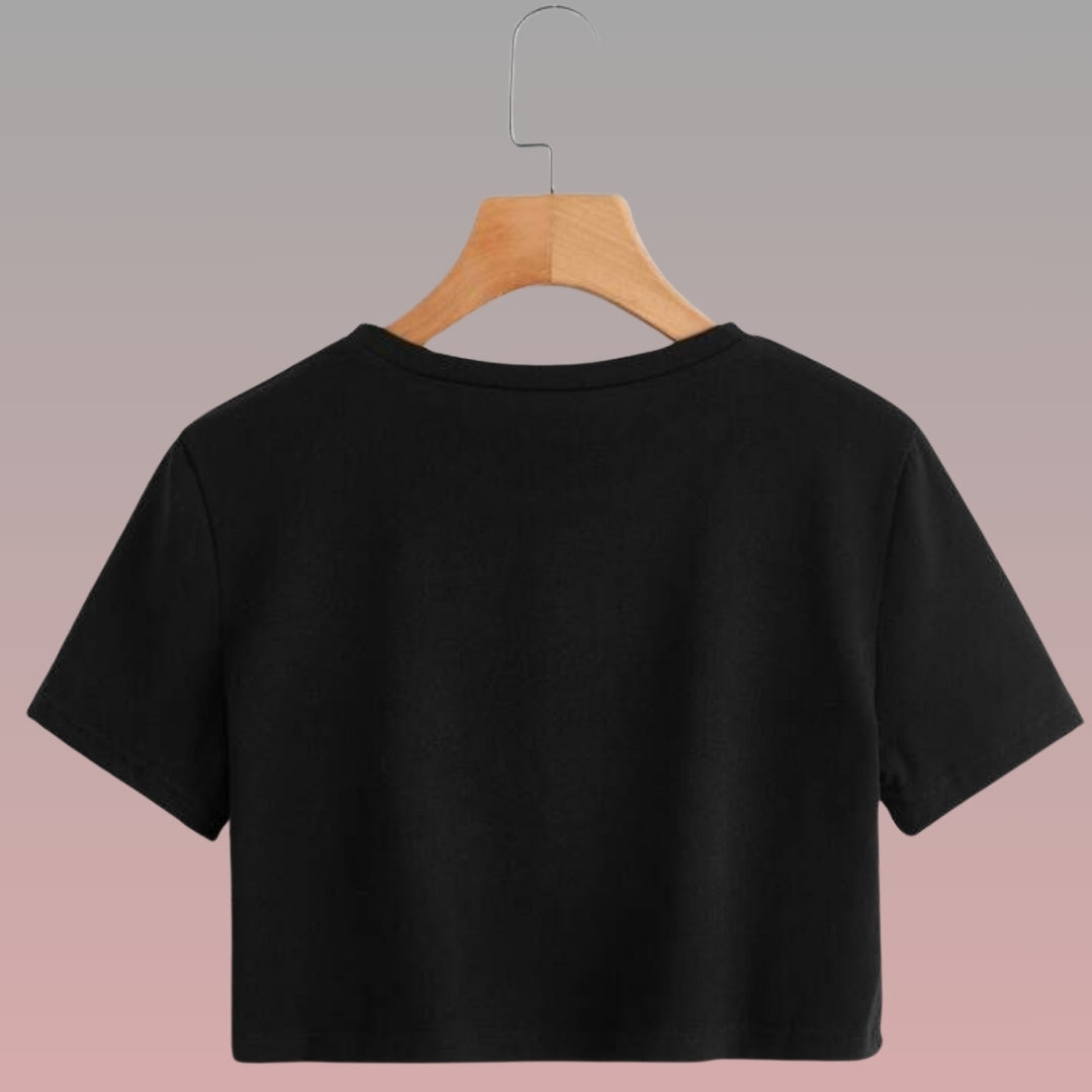 Crop Top Manga Corta/ Negro