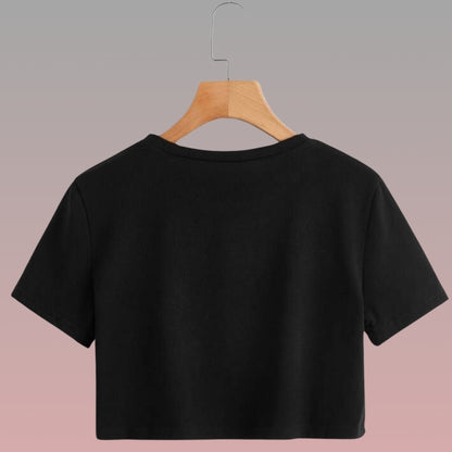 Crop Top Manga Corta/ Negro