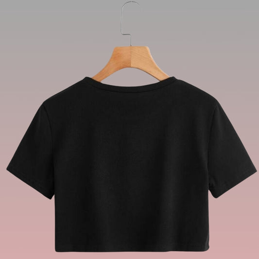 Crop Top Manga Corta/ Negro